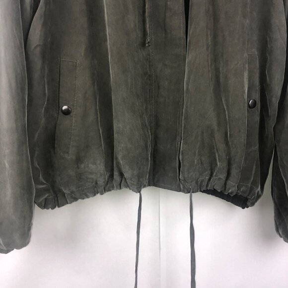 1. State Olive Green Silky Soft Bomber Jacket Size Large - Picture 4 of 15